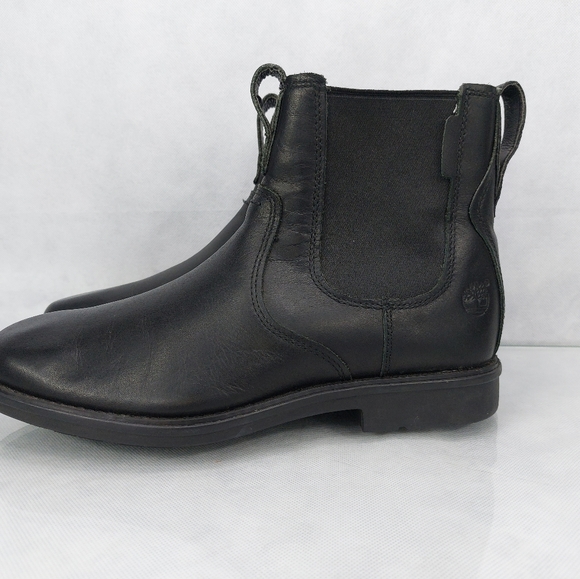 Timberland Other - Mens US 8.5 Timberland Carter Notch Plain-Toe Chelsea Black Leather Boots A17GO
